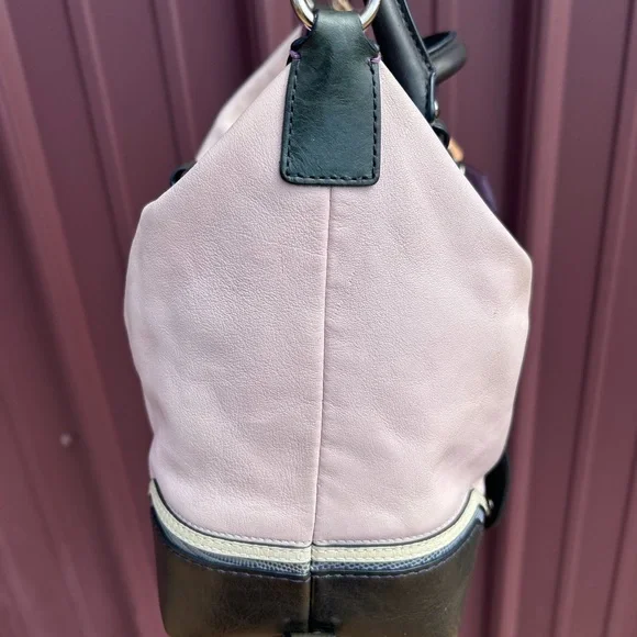 Coach Madison Sabrina Spectator Handbag Purple & Cream Satchel Purse - Picture 4 of 12